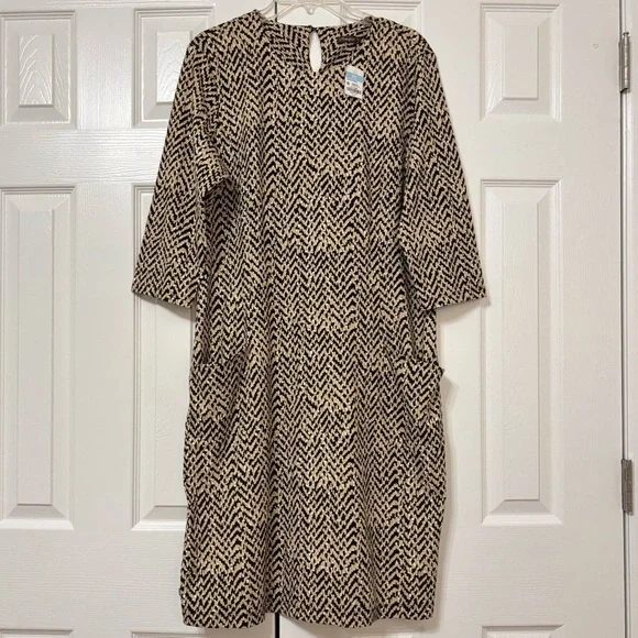 NWT J. McLaughlin Women's Catalyst Dress Black/Taupe Perkins Tweed Size XL - Picture 1 of 6